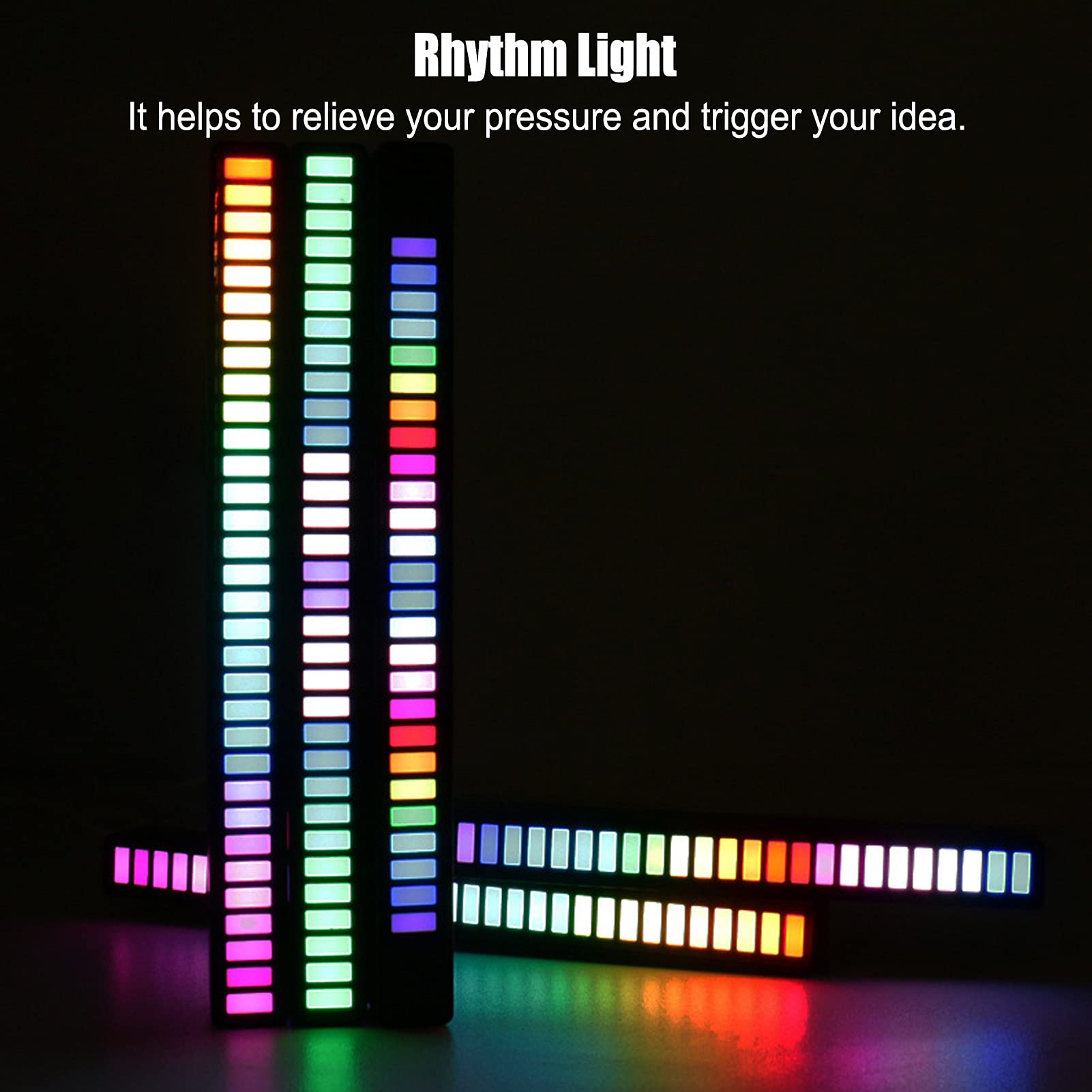 Akumulator RGB Sound Control Light, Sound Control Pickup Rhythm Light Kolorowe muzyczne oświetlenie otoczenia do dekoracji samochodu Wtyczka USB