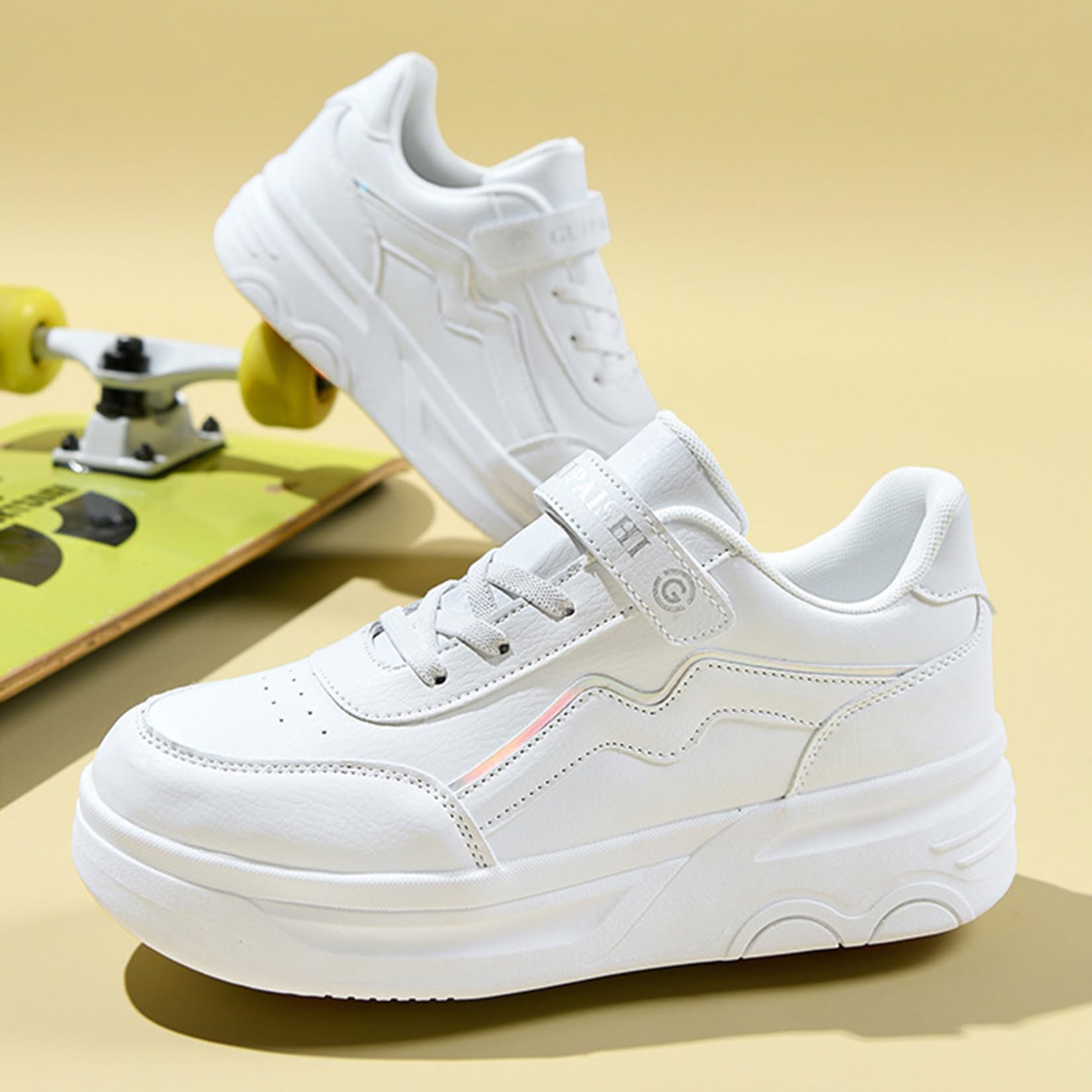 Chaussures à roulettes pour garçons et Filles 2 en 1 Basket a Roulette Chaussures Qui se transforment en Roller avec 4 Roues pour Adolescents et Adultes