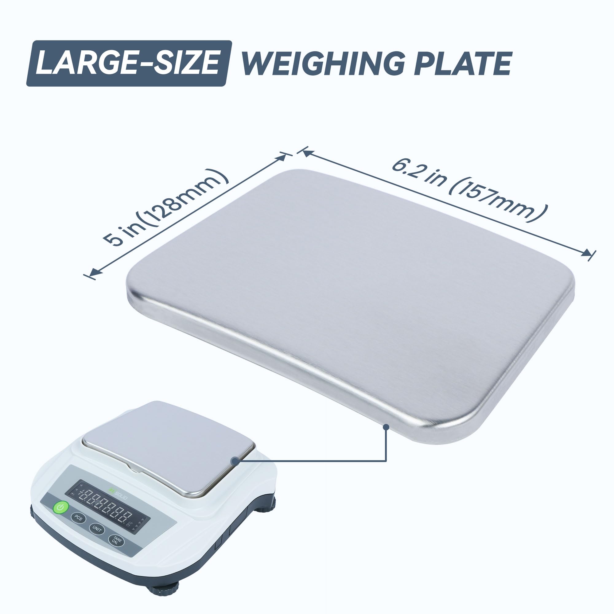 U.S. Solid Báscula digital 2000 g x 0,01 g - Báscula analítica precisa para cocina, joyería y pesaje científico - 100-240 AC