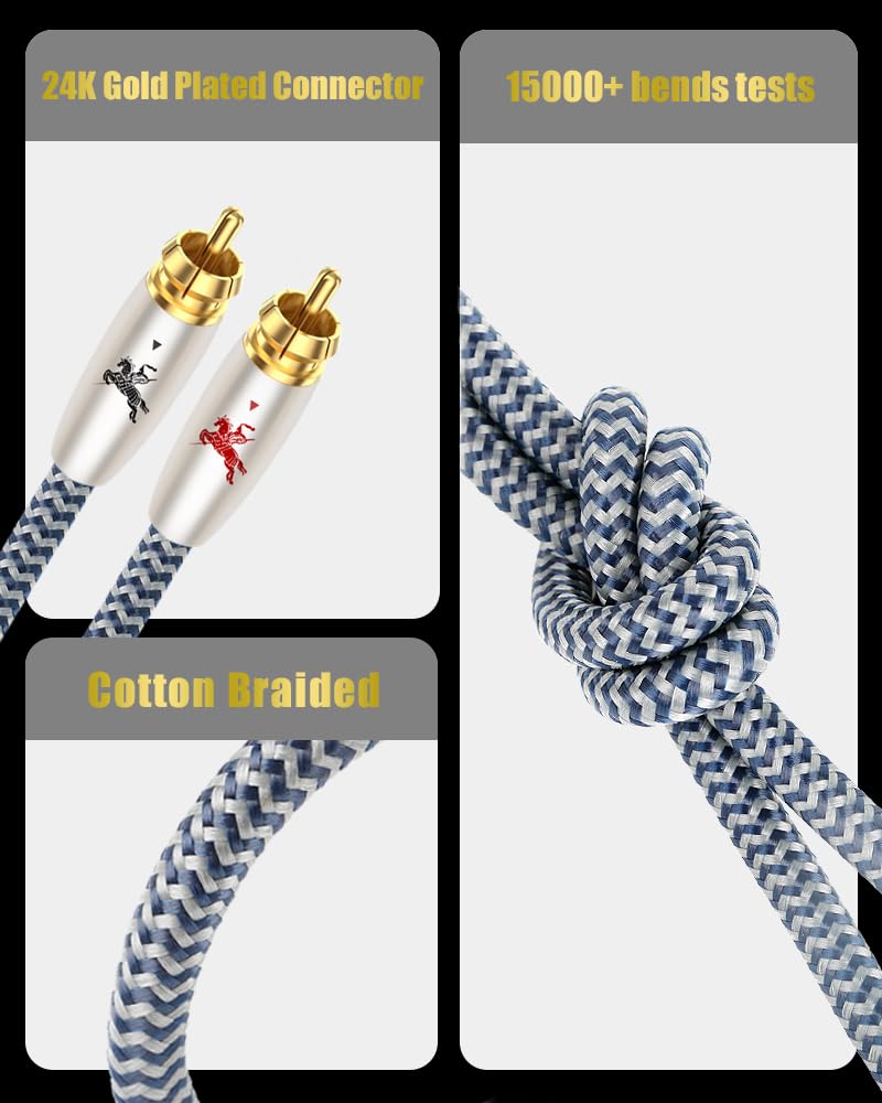 Impeto Subwoofer Cable Digital Kabel Koaxial Cinch Audio Kabel RCA High end Koaxialkabel 1M - Vergoldete Stecker- für CD, Verstärker, Stereoanlage, HiFi-Anlage-1 meter