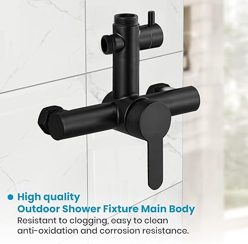 Miniatura 2 de gotonovo Cuerpo de válvula principal de acero inoxidable SUS304 adecuado para accesorio de ducha al aire libre, mango único de dos funciones, negro