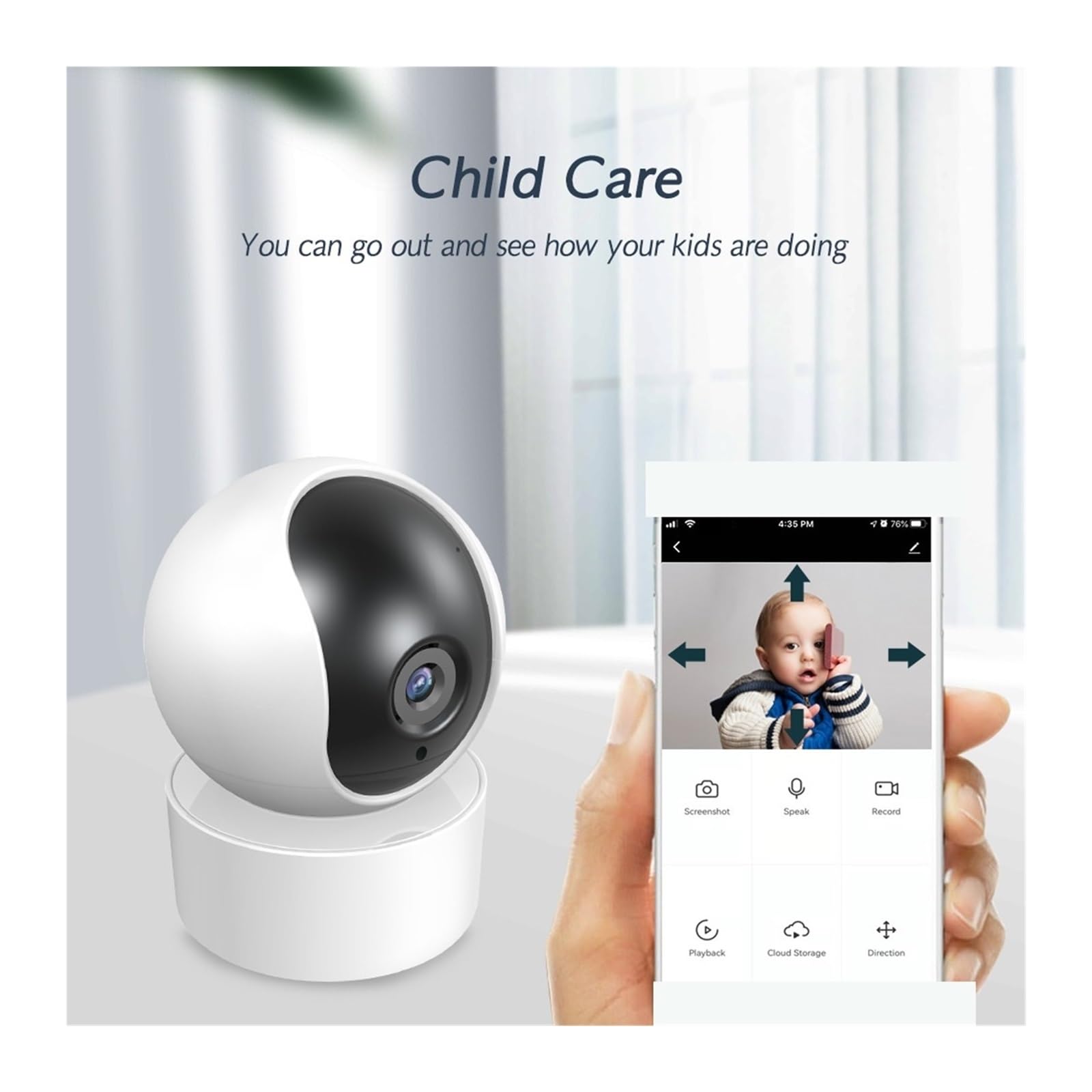 Sistema di Allarme di Sicurezza Domestica, Smart Alarm 1080P Telecamera Domestica di Sorveglianza Sicurezza IP Wireless con Controllo for Il Allarme Domestico(1080P ADD 64G Card)