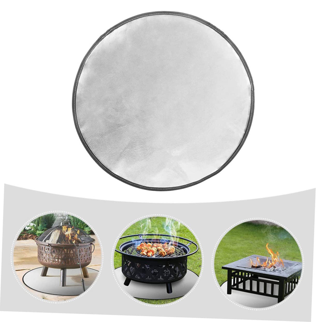 Abaodam Tapis de Foyer Extérieur Tapis Ignifuge pour Barbecue et Protection pour Gazon Facile à Nettoyer et Imperméable