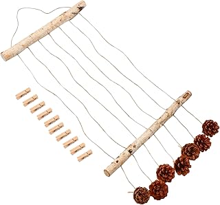 2 Peças Pinha Foto Parede Borla Guarnição Decoração De Casa Natural Decoração De Casa Macrame Fotos Decoração Pendurada Suporte De Foto Macrame Tapeçaria De Parede Ornamento IMIKEYA