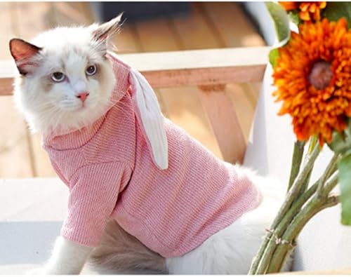 Miniatura 4 de ANIAC Sudadera con capucha para perro, con orejas de conejo, ropa de primavera para cachorros para perros pequeños, hembras, niños, suéter suave