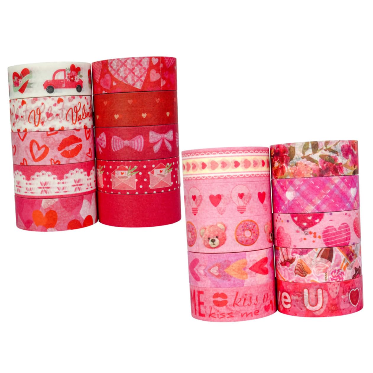 NUOBESTY 5 Set Nastro Di San Pastello Adesivi Nastro Adesivo Rosa Nastri Da Imballaggio Nastro Washi Estetico Forniture Per Album Di Ritagli Nastro Washi Oro Carta 20 * 5