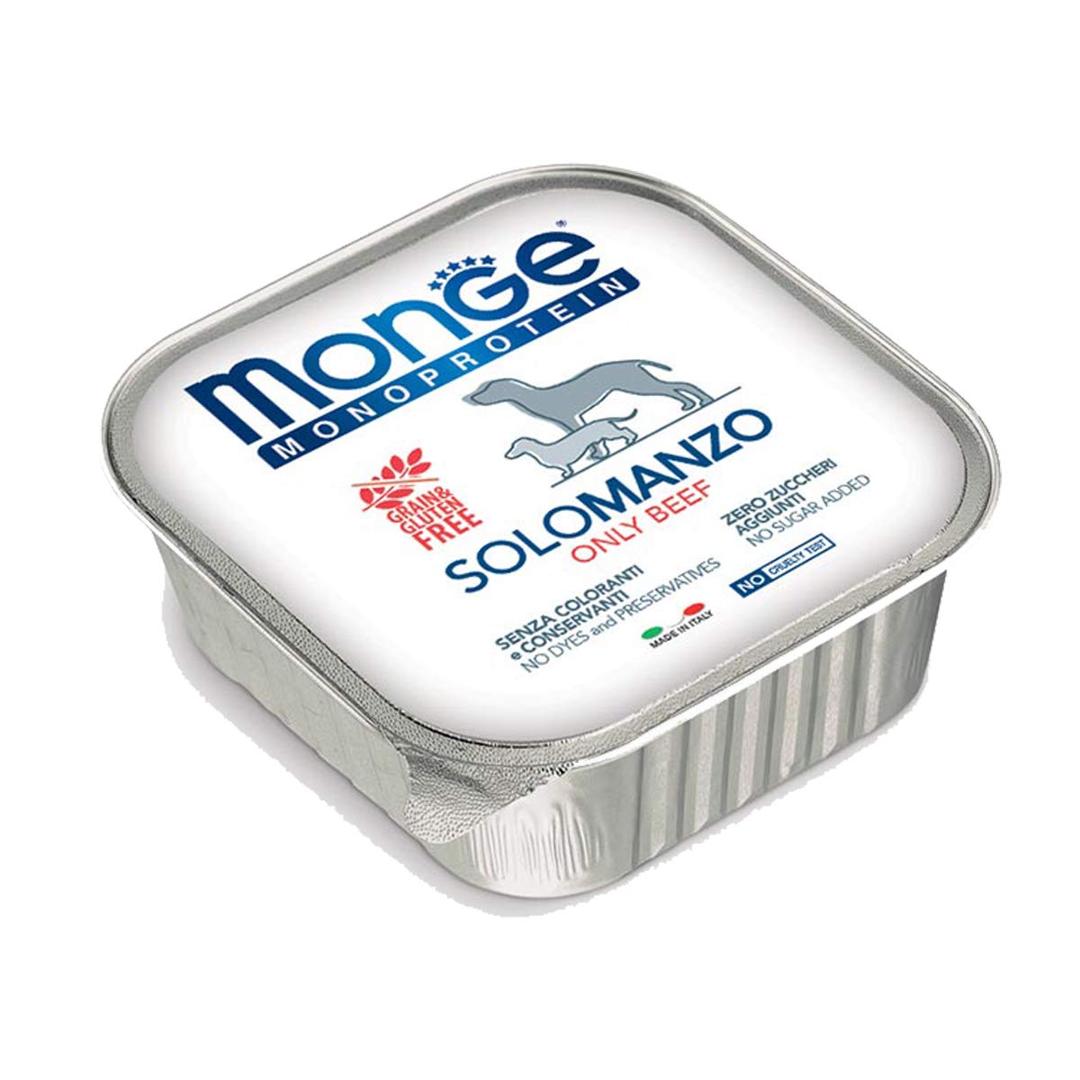 Monge Dog Solo Manzo 24 Vaschette Da 150gr - Cibo Umido Per Cani, Ricco Di Proteine