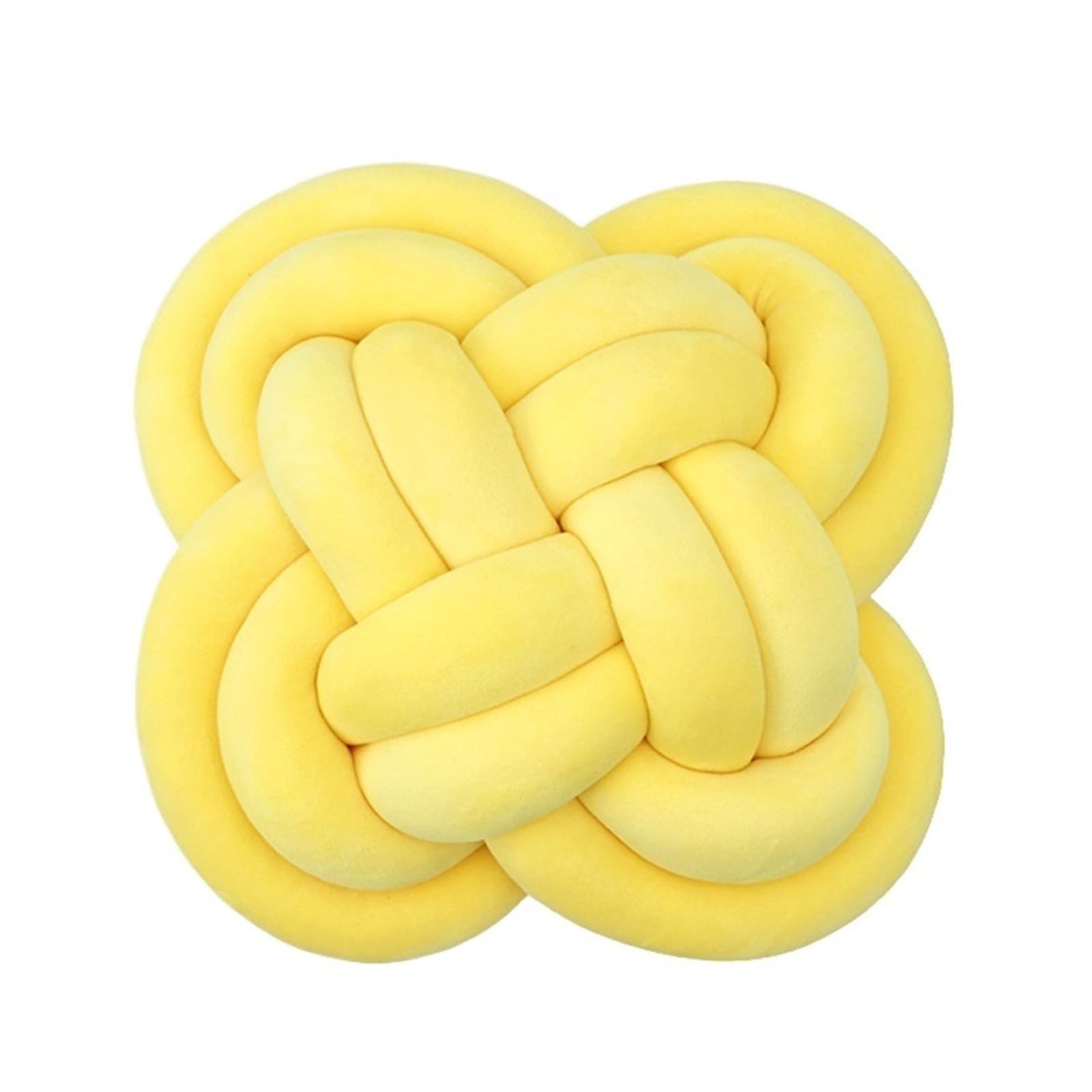 GIYXHU Knotted Pillows Handmade Ball Pillow Roll Sofa Living Room Round Cushion Headboard Backrest for Couch(Yellow)