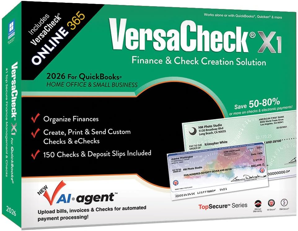 Amazon.com: VersaCheck X1 2026 for QuickBooks + VersaCheck ONLINE Gold ...