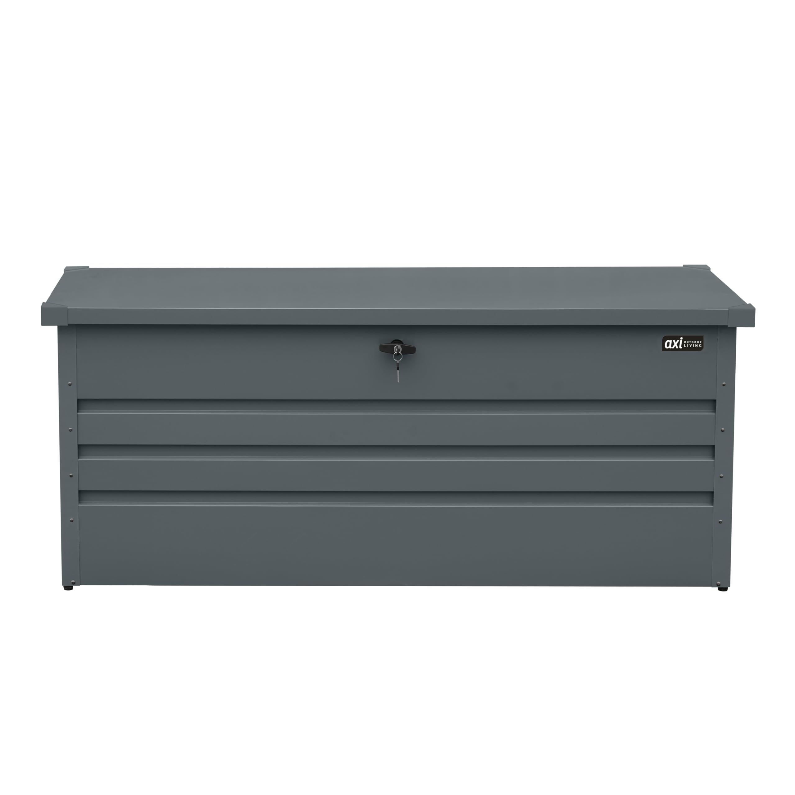 AXI Miles Coffre De Jardin En Métal - 600L, Anthracite 165 X 70 X 62 Cm - Coffre De Rangement Extérieur Avec Fond Et Serrure - Meuble Exterieur Rangement Outils De Jardinage, Coussins
