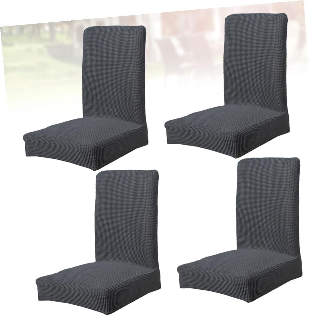 4pcs Elastic Polyester Chair Covers Stretchy Seat Protectors for Dining Chairs Home Office Banquet Party Wedding Grey