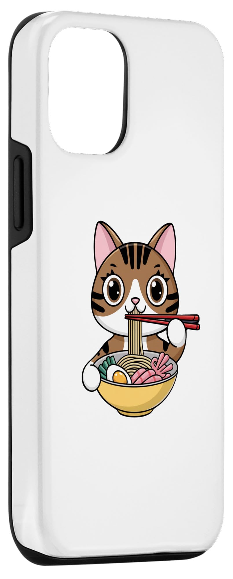 iPhone 13 Pro Funny Cat Eating Ramen Vintage Japanese Joke Women Men Case - Image 3