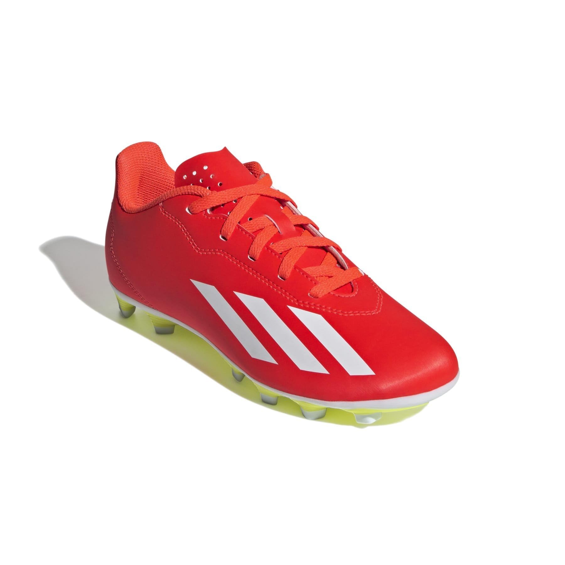 adidas Soccer X Crazyfast Club Flexible Ground (Little Kid/Big Kid) Solar Red/White/Team Solar Yellow 3 Little Kid M