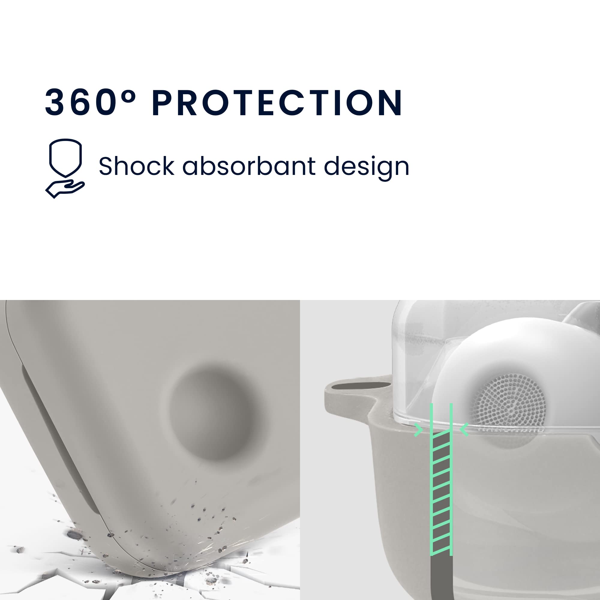 kwmobile case compatibel met Nothing Ear (1) - Cover voor oordopjes case - Zacht silicone - In grijs