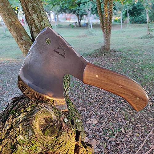 Facas Zanline Machadinha Americana 5mm Artesanal Monobloco Cutelo Curvo Inox 420c Esportivo Camping