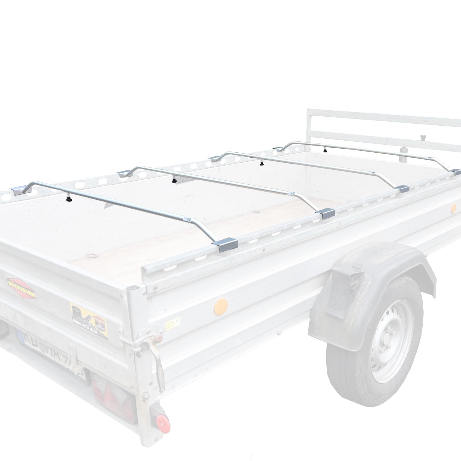 TRUTZHOLM 4X Anhänger Flachplanenbügel 130-210 cm verstellbar mit Flügelschraube Planenstütze Alu-Bügel für Anhängerplane Flachplanenstütze