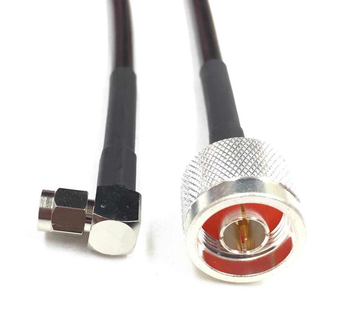 Custom Cable Connection1.5ft N Male to SMA Right Angle LMR 240 Ultraflex Times Microwave Antenna