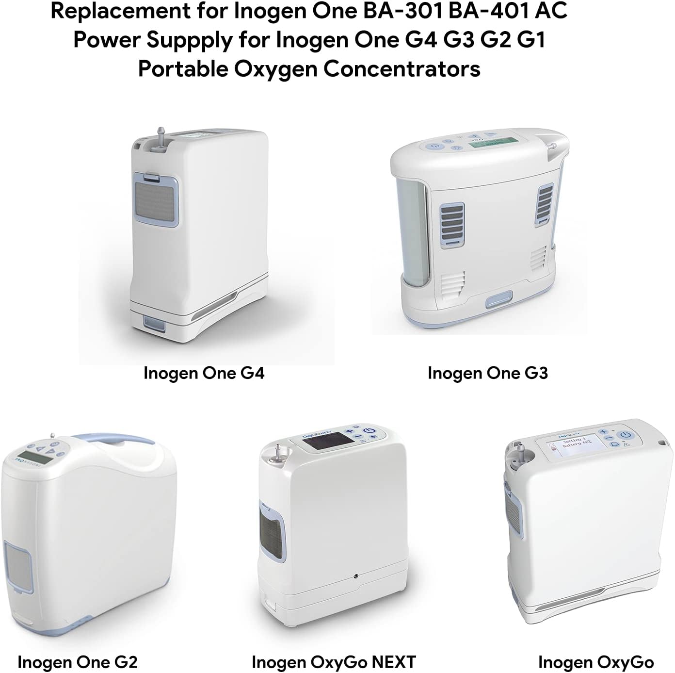 HKY 19V AC Adapter Compatible with Inogen One, Inogen One G4 G3 G2 Portable Oxygen Concentrators, Replacment Inogen One AC Power Supply Model# BA-301 BA-401 ADP-120RH B