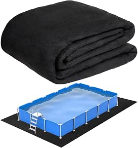 11.2 x 7.6 FT Rectangular Pool Liner Pad for Heavy Duty Ground Swimming Pools