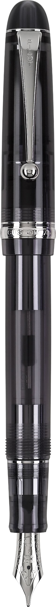 PILOT Custom 74 Fountain Pen, Black Smoke Barrel, Medium Nib (60955)