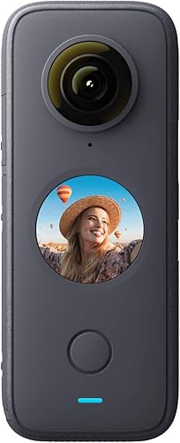 Insta360 ONE X2 Cámara de acción impermeable de 360 grados, 5.7K 360, estabilización, pantalla táctil, edición AI, transmisión en vivo, cámara web,