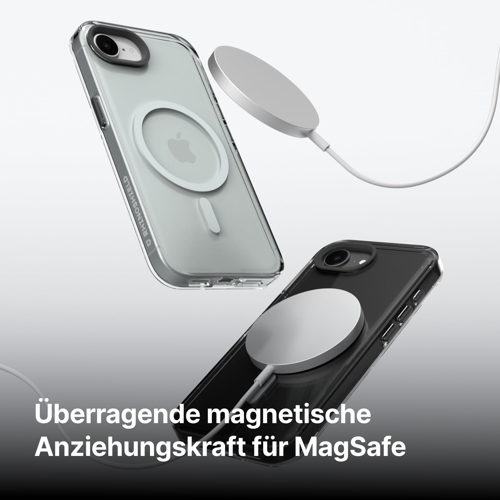 RhinoShield Clear Hülle für MagSafe für iPhone 17e / 16e | Starker Magnet, Anti-Vergilbung, transparent, hohe Klarheit, stoßfest, Fallschutz nach Militärstandard