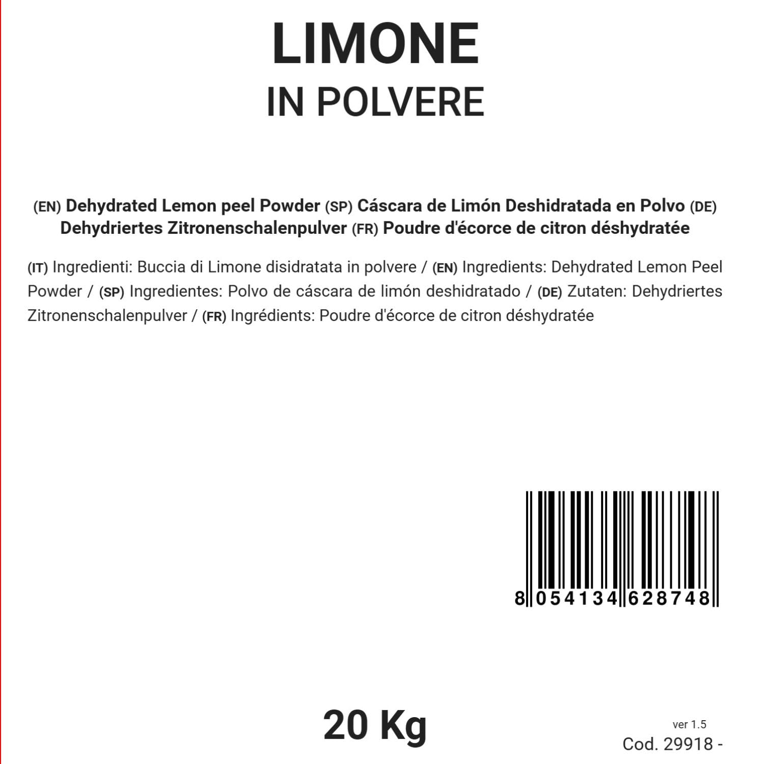 Bongiovanni Bontà Naturali Dehydriertes Zitronenschalenpulver 20 kg
