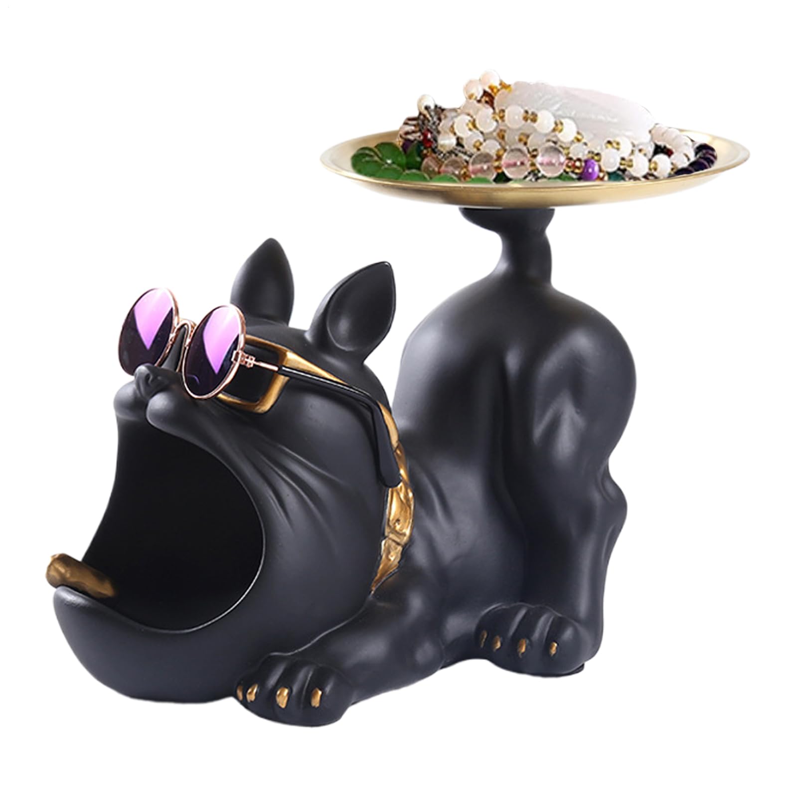Cendrier bijou bulldog et boîte de rangement esthétique pour table d'entrée