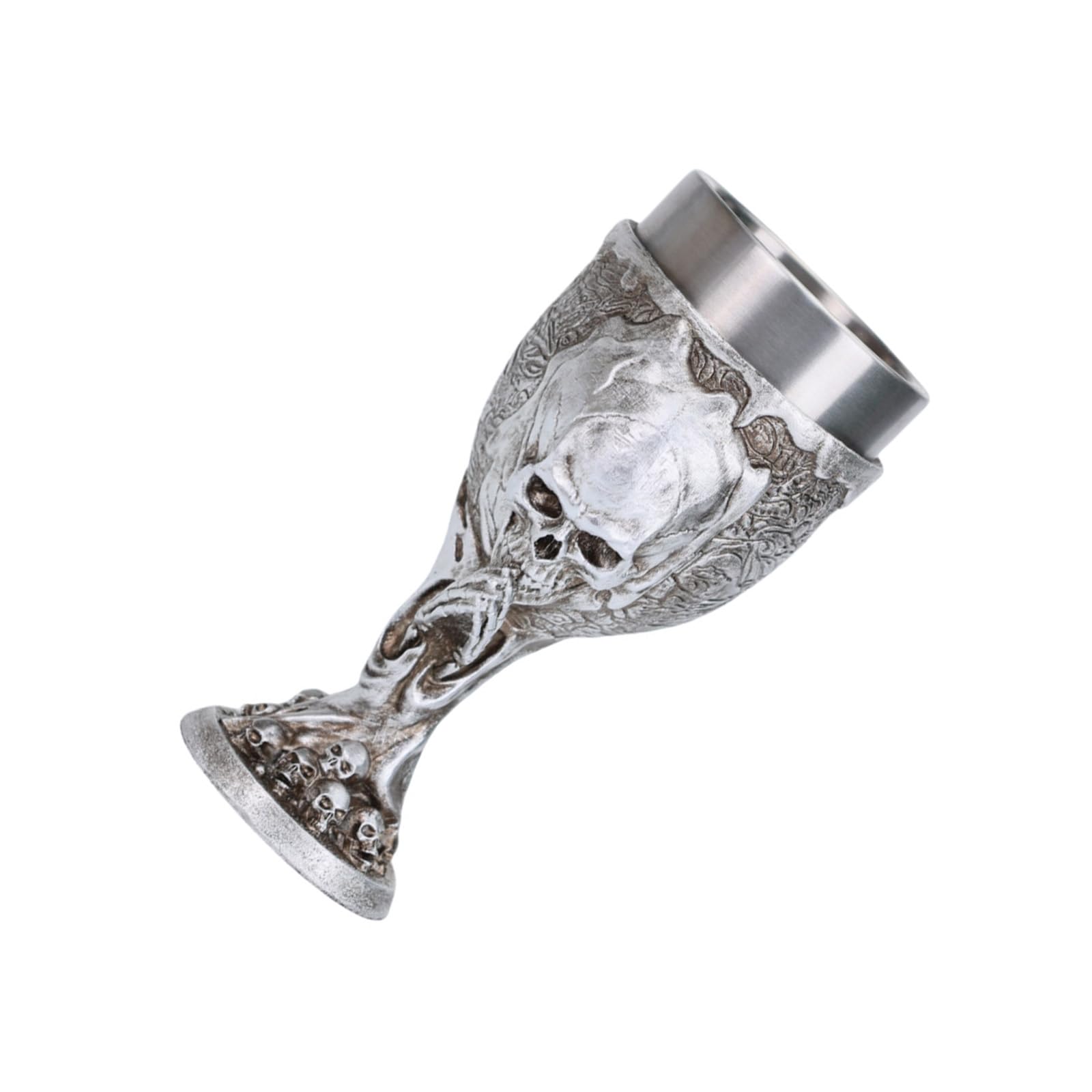 Geavonyg Vintage Skull Design Nonrust Steel Goblet Themed Party Drinkware Sturdy Efficient Cup Decorative Drinking Cup Vintage Homes Decors Goblet