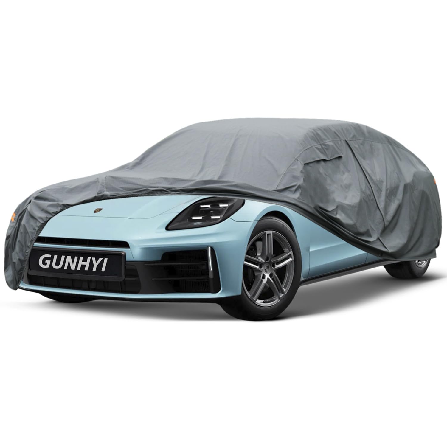 GUNHYI Premium Car Cover Custom Fit Porsche Panamera, 16 Layers Heavy Duty Car Cover Waterproof All Weather with Zipper Door for Sun Rain Snow Dust Uv Protection
