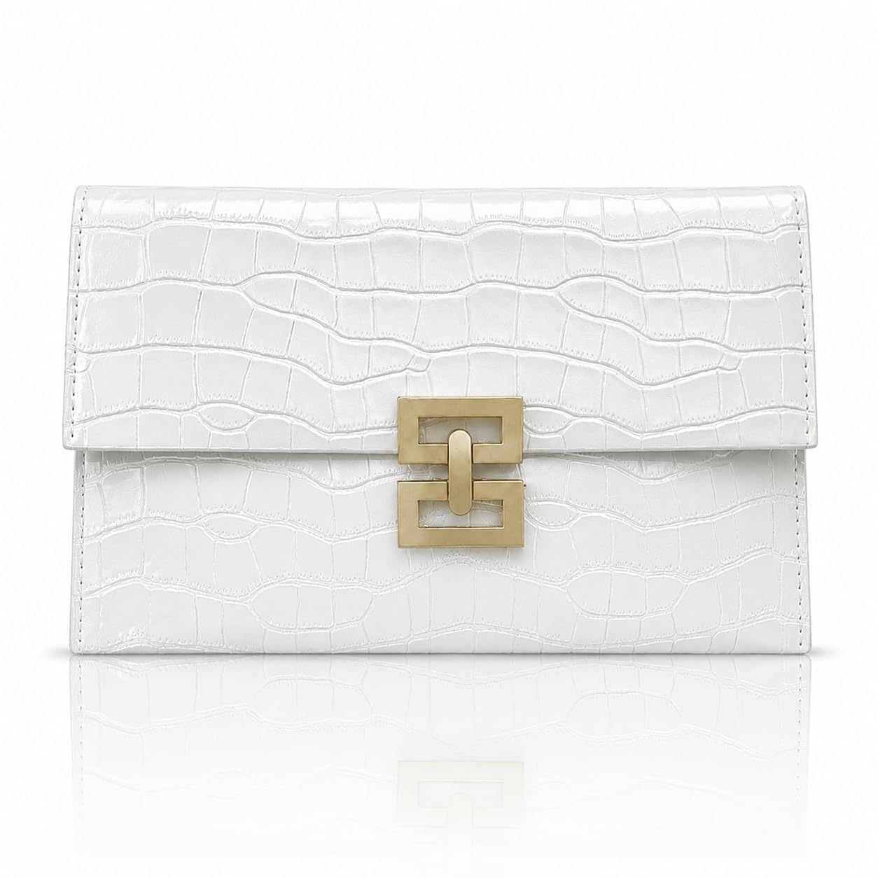 ENVELOPE CLUTCH Women's PU Leather Envelope Clutch Bag with Detachable Chain Strap | Elegant Evening Purse for Wedding, Cocktail, Party, Reception & Formal Occasions-image-5