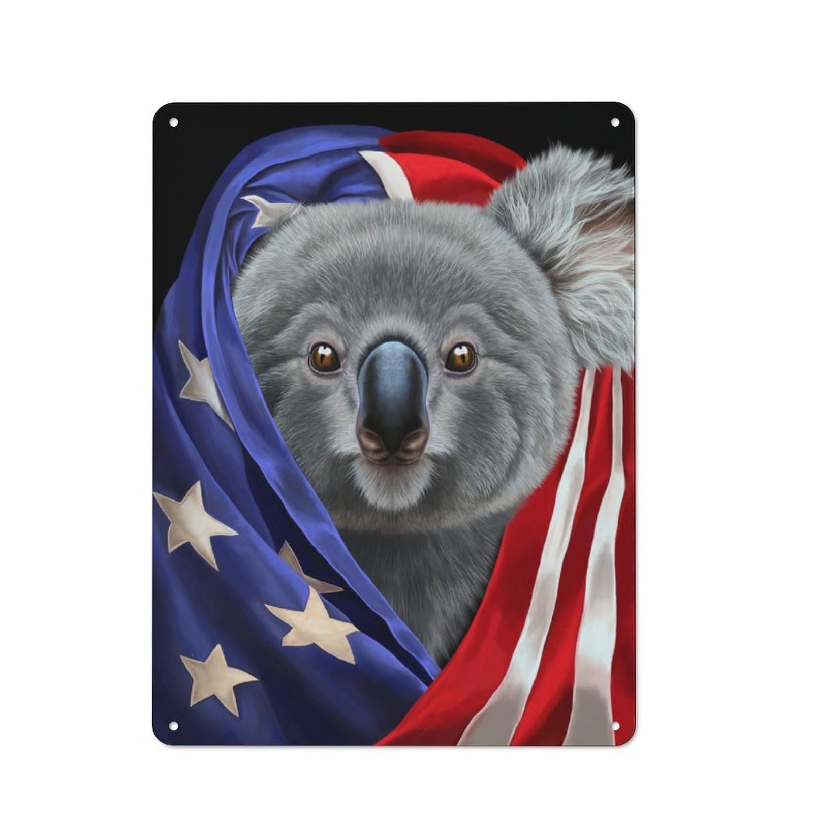Junmoney Koala Usa Patriot Metal Sign 40X30cm With For Hallway Wall, Retro Decor, Suited To New Home Decorators