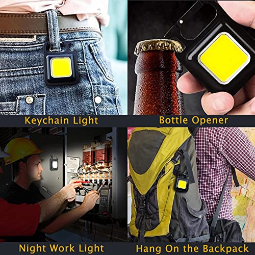 Kunhe W1 Pack 2 Small Mini Cob Pocket Purse Magnetic Car Flashlights Powerful 500 High Lumens Bright Rechargeable Keychain Work Light Camping Lantern Gift #TOP2