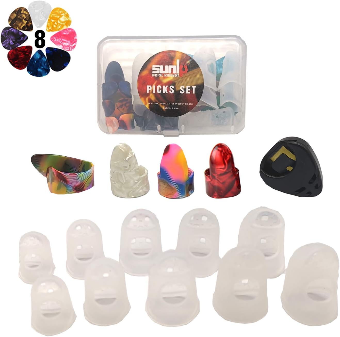 Guitar Fingertip Protectors 40 Pcs Silicone Guitar Finger