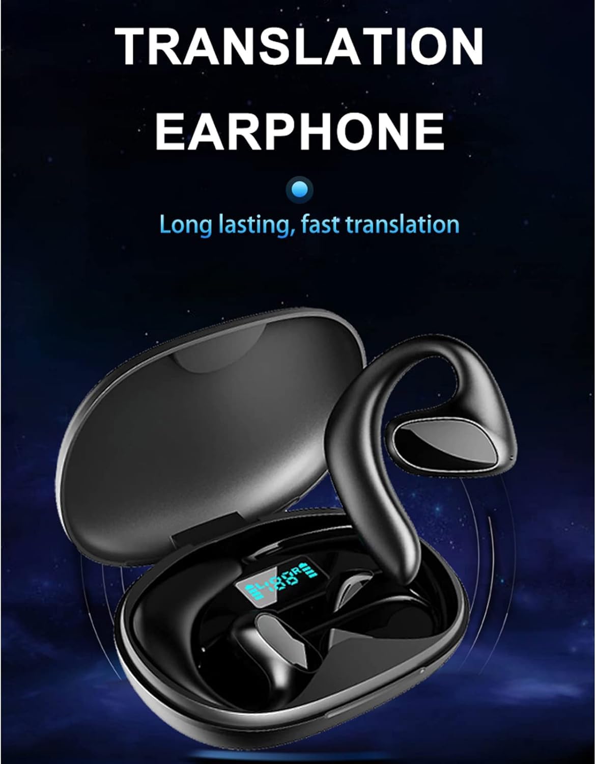 Tłumacz Języka Słuchawki Douszne, Zestaw Słuchawkowy Bluetooth M8 Obsługuje 144 Języki Dwukierunkowe Języki Tłumaczenia w Czasie Rzeczywistym Tłumacz Mowy Słuchawki do Nauki