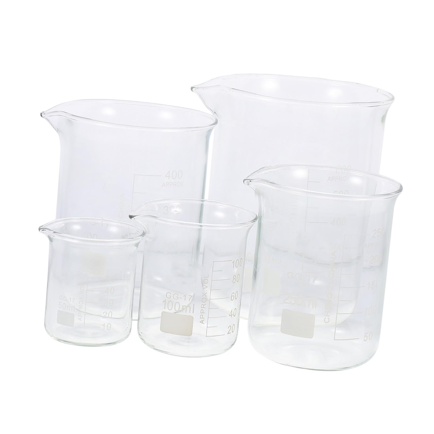5pièces Bécher Borosilicate Transparent Graduées Pour Précises Et Expériences Scientifiques