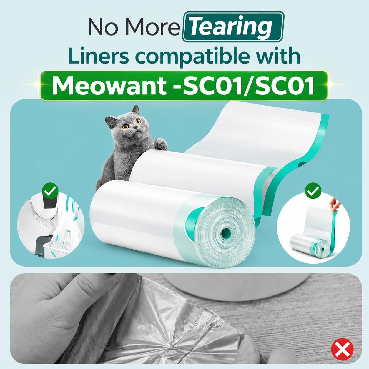 Cat Litter Liners Compatible with Meowant Litter Box MW-SC01/MW-SC02 – 20 Count, Extra Thick, Heavy Duty - image 4