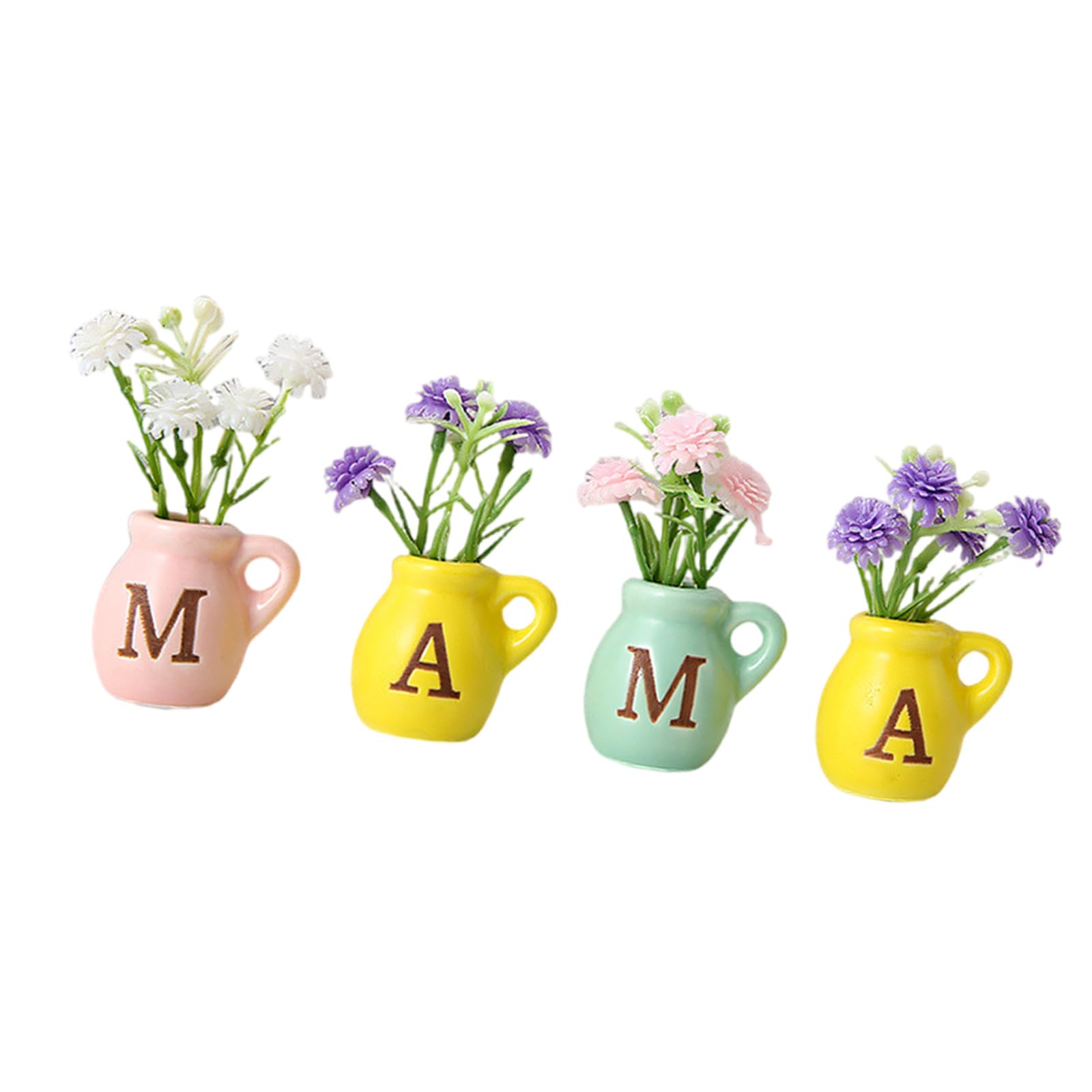 Oxxggkao Refrigerator Magnets Ceramic Flower Vases with Artificial Flower Minis Vase for Fridge Kitchen Locker Decors Ceramic Fridge