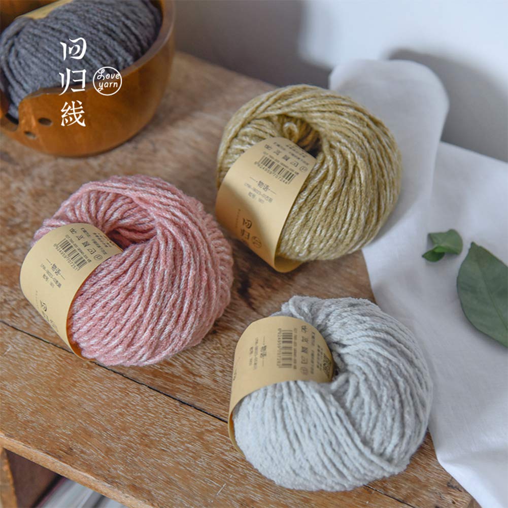 300G Gruesa Lana Merino Hilados de algodón, Bolas de 4 Colores Disponibles, Capa del suéter del mantón Sombrero, Suave y cálido,04