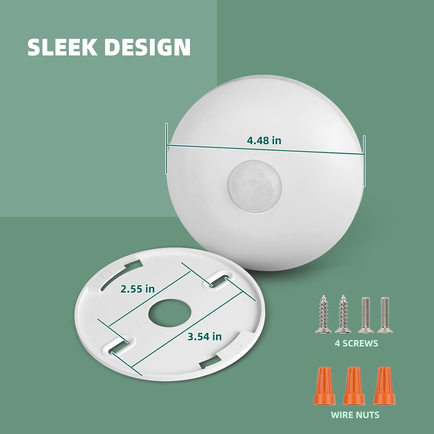 ECOELER PIR Ceiling Sensor Switch, Hard-Wired Occupancy Motion Sensor with Slim Design, 360 Degree Field of View High Bay Ceiling Motion Sensor, White, UL & FCC Listed