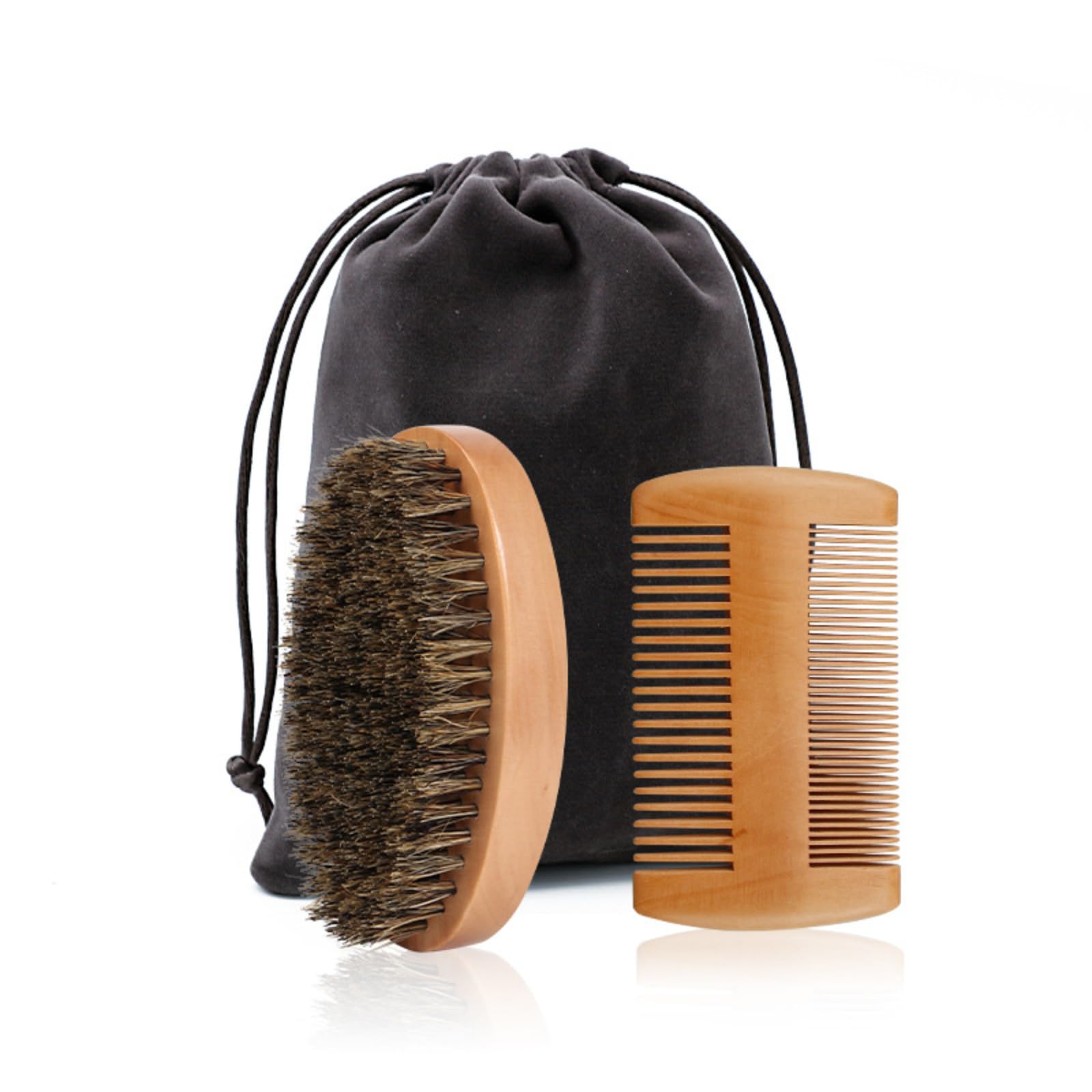 2 Pack Double-Sided Pocket Comb & Beard Brush for Hair, Beards & Mustaches | Fine & Coarse Teeth, Everyday Comb For Detangling Knots, Beard Care & Grooming