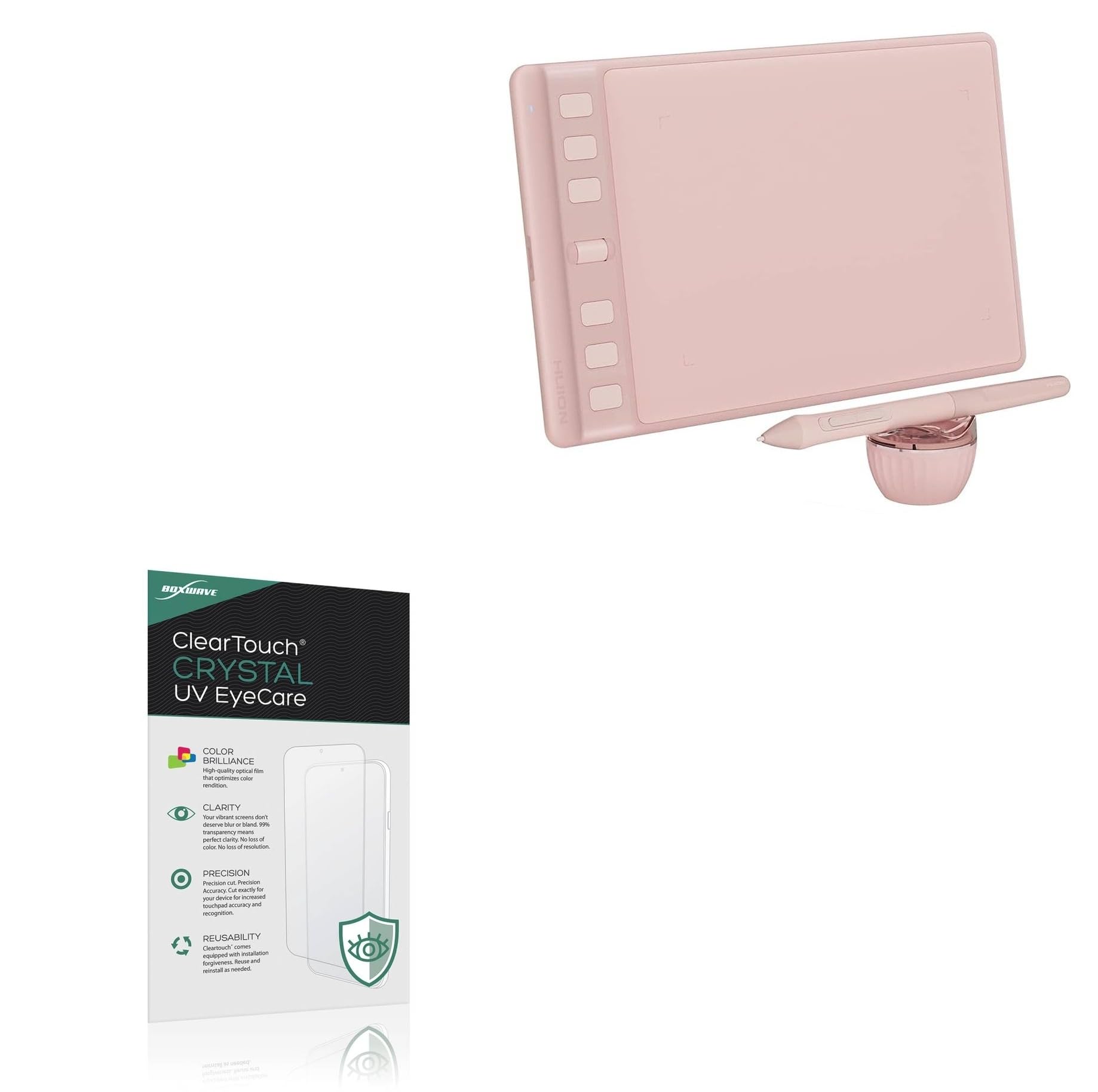 BoxWave Screen Protector Compatible With Huion Inspiroy 2S - ClearTouch Crystal Anti-UV EyeCare (2-Pack), Filters out Harmful Blue Light Reduce Fatigue