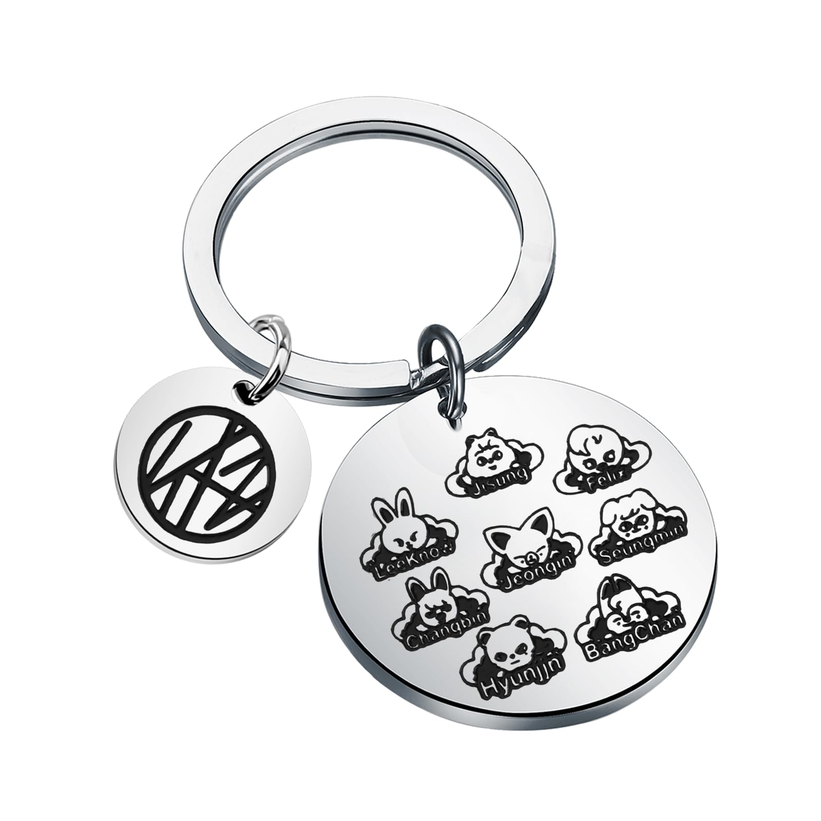 SKZ K-Pop Group keychain Korean Boy Band Fans Gifts K-Pop Group Members Jewelry K-Pop Music Album Merch