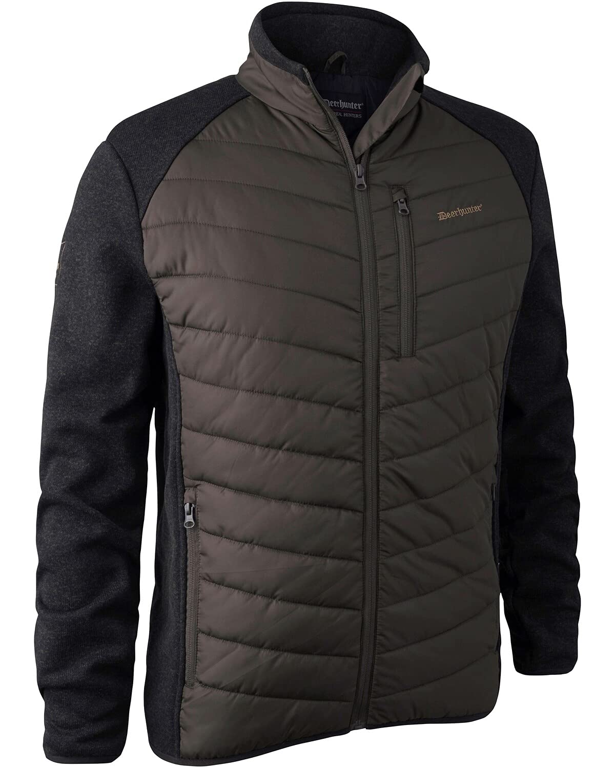 Deerhunter Men's Brown Moor Padded Waistcoat W. Knit Leaf XXXXX-Large - Hunting Outdoor Gear For