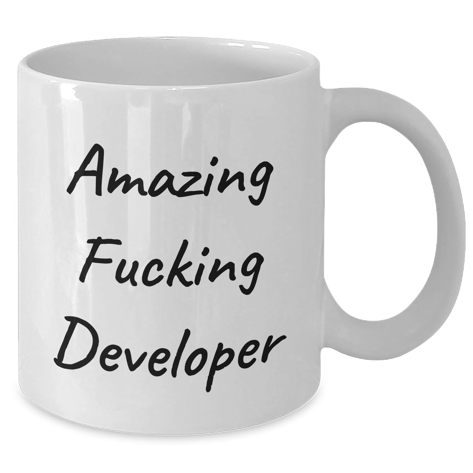 Funny Developer Birthday Unique Gift Amazing F-ing Developer White Coffee Mug 15oz