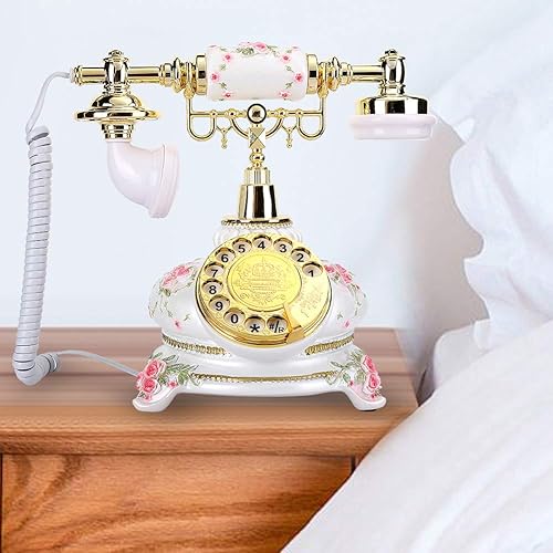 Miniatura 6 de Teléfonos rotativos para línea fija, teléfono fijo retro Teléfono antiguo de moda para el hogar, teléfono vintage con cable Teléfono antiguo para