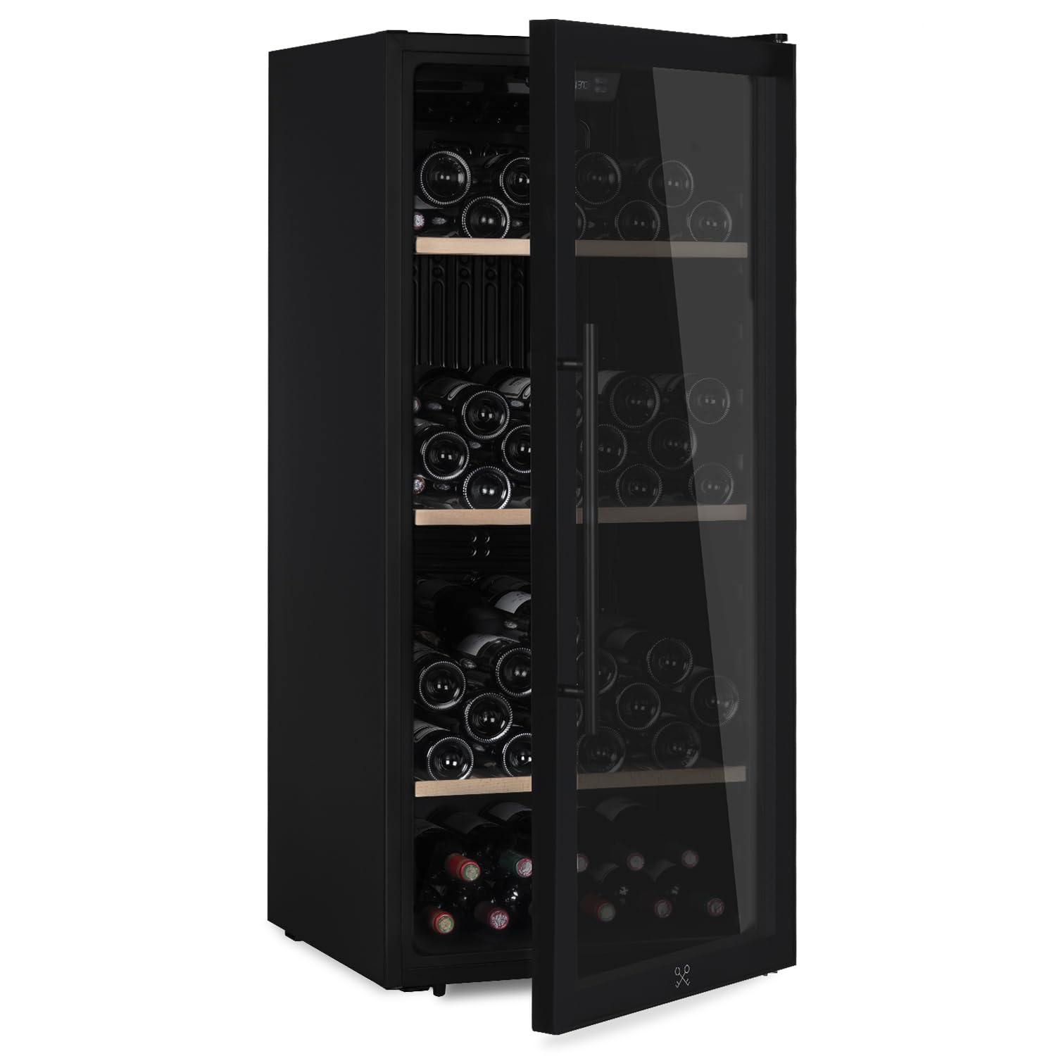 LES PETITS CHAMPS CAVCB122- Vinoteca independiente de 122 botellas, 242L de capacidad, diseño elegante, temperatura ajustable, sistema antivibración, cerradura con llave