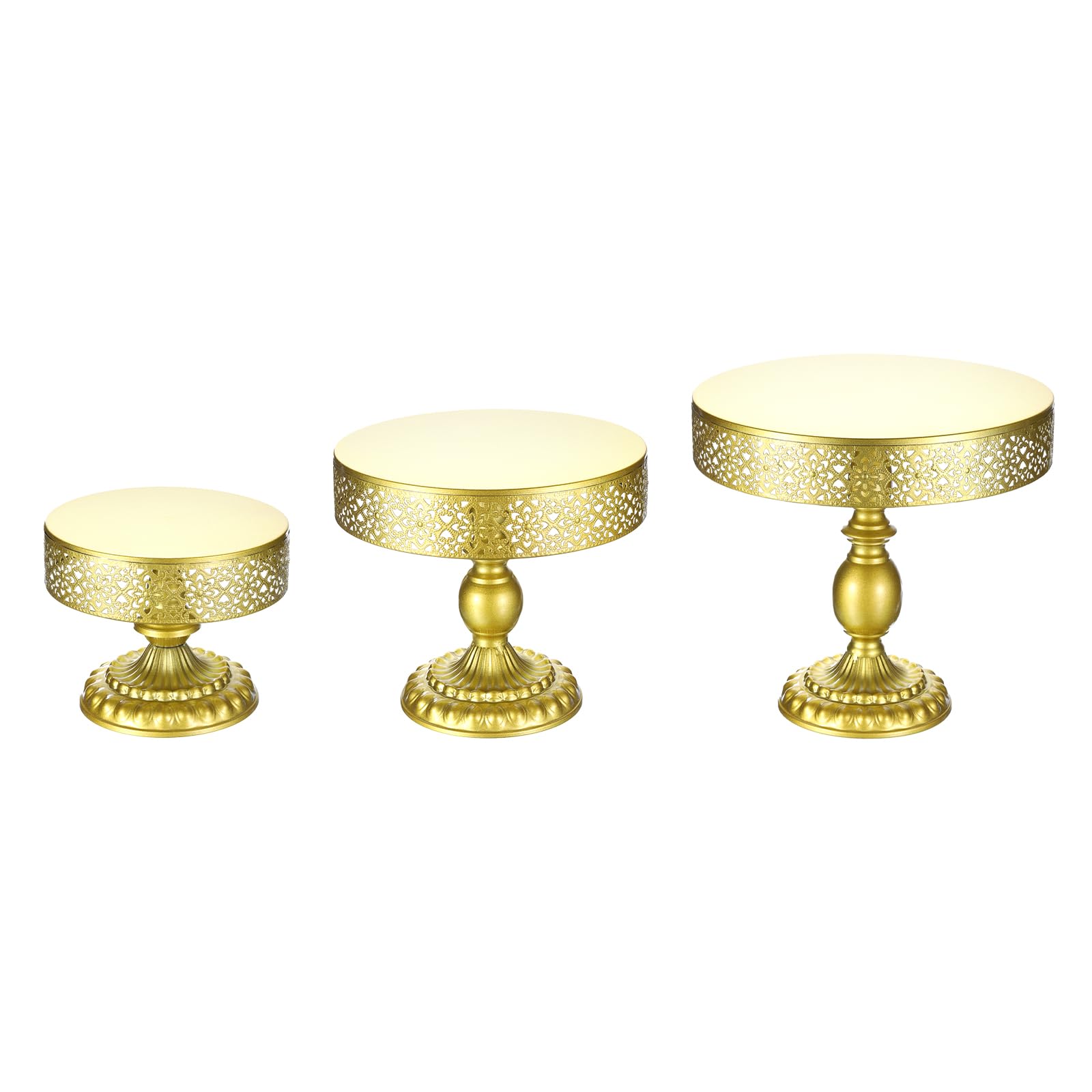 Présentoir à gâteaux rond doré de 20, 25 et 30 cm pour buffet de mariage