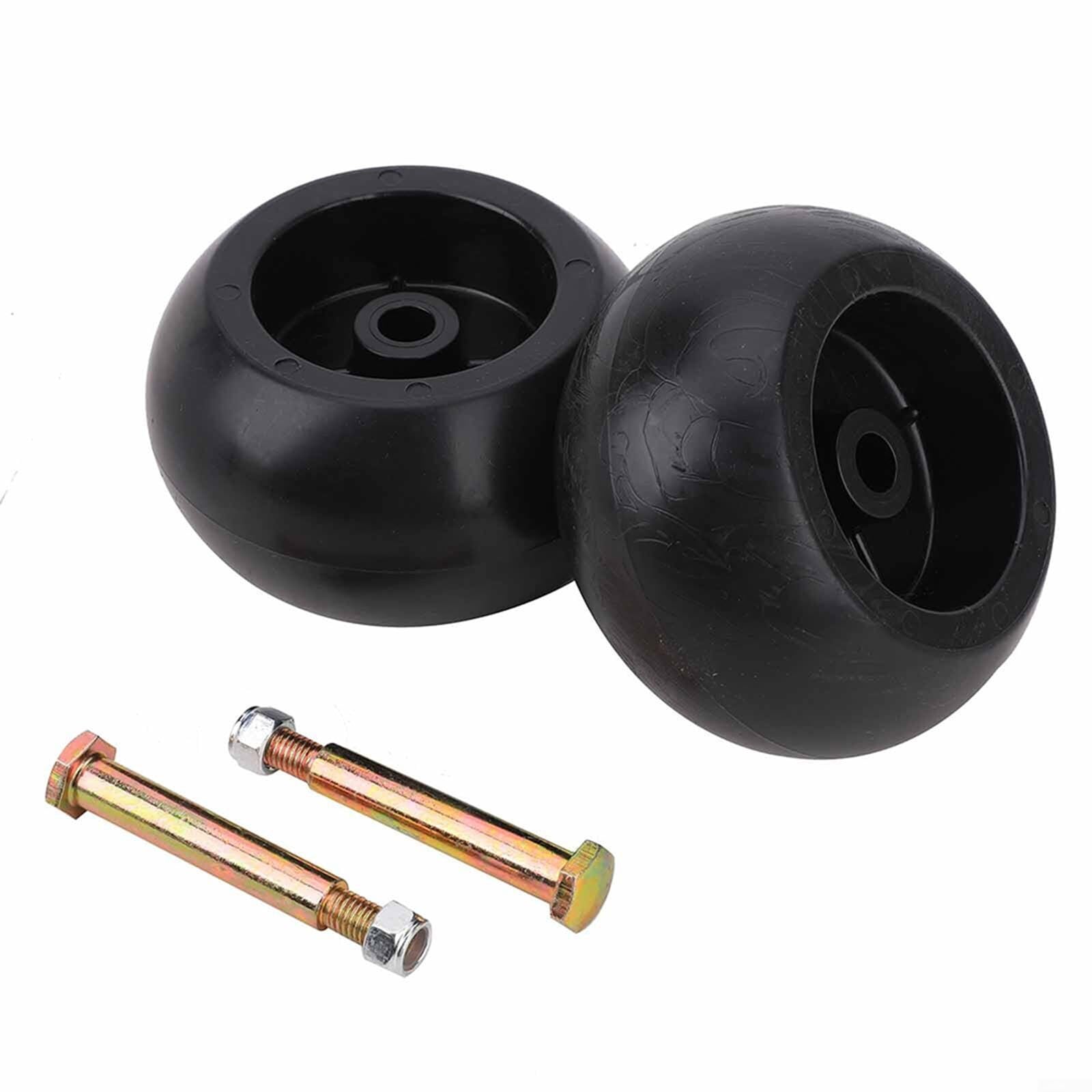 Lawn Mower Deck Wheels 5 Inch with Axle Bolts, Replacement Kit Compatible with and Ride-On Mowers, Garden Tractor or Lawn Tractor Mower