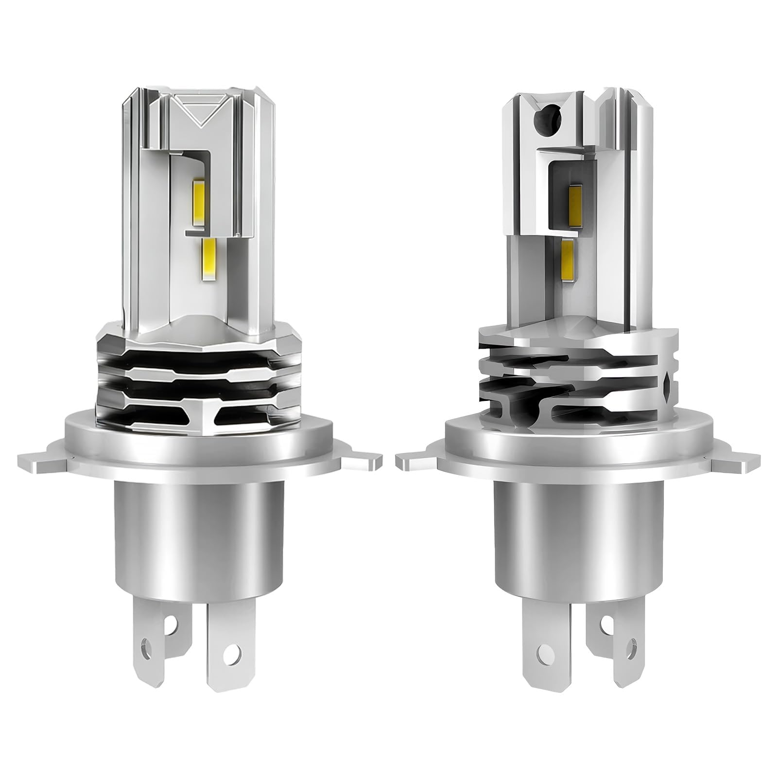 Ampoule H4 LED Voiture 32000LM 100W 6500K Lumière Blanche Remplacement pour Halogènes 1:1 Taille Halogène, Blanc Froid 600% Super Bright, IP68 Imperméable, Plug and Play, 2 Pièces
